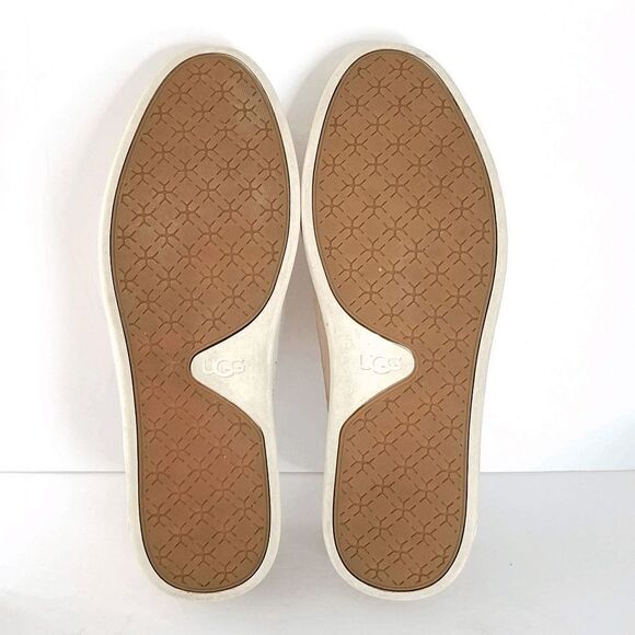 UGG Adley Tan Slip-on Pink Leather Loafer Sneaker Size 8 - Picture 2 of 8